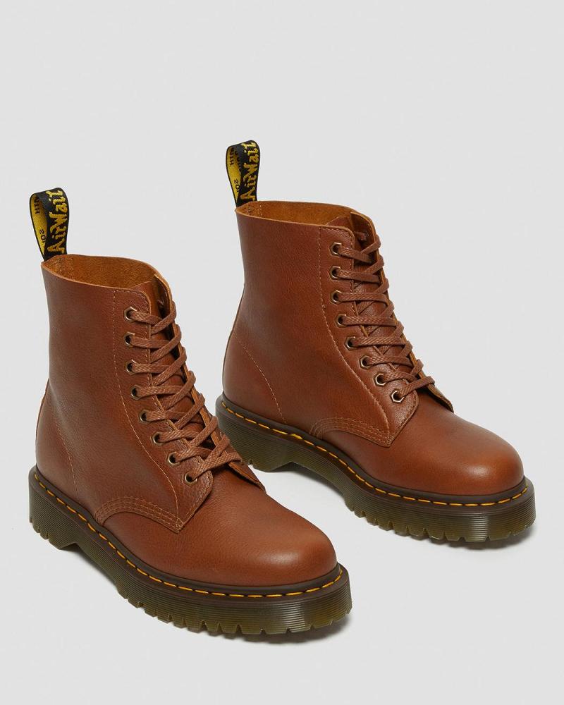 Brown Men's Dr Martens 1460 Pascal Bex Leather Lace Up Boots | CA 523PJJ